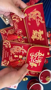 Chinese New Year Ang Pow Wedding AngPow Cloth Red Packet Birthday Double Happiness