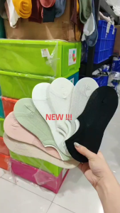 2598 Kaos kaki pendek wanita bawah mata kaki hidden invisible lembut model transparan jaring brokat - women low ankle socks premium warna pastel ukuran 36-39
