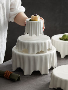 YOGEHOME | Ceramic High Footed Plate for Fine Dining