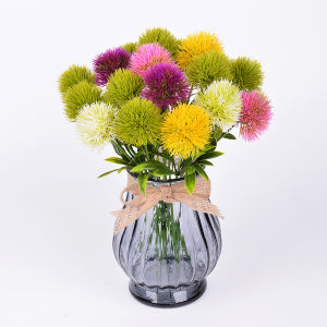 1PC Artificial Dandelion Flower Branch Home Wedding Party Decoration Ball Fake Flower Room Office Table Vase Decor Artificial Plant Simulation Flower Bouquet