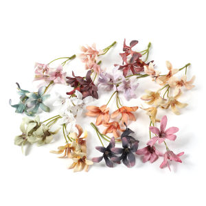 10/20Pcs Artificial Silk Flowers Head Gradient Orchid Magnolia Flower For Home Decor Wedding Decoration DIY Hairpin Accessories