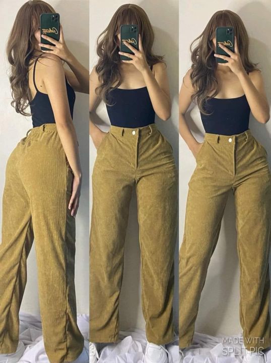 High waisted corduroy pants discount