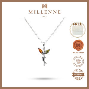 MILLENNE Multifaceted Baltic Amber Dancing Fairy Silver Pendant with 925 Sterling Silver (MLP-01)