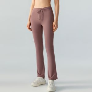 Thoải Mái Thoáng Khí Yoga Quần Nữ Thể Dục Xòe Quần Thoải Mái Thể Thao Quần Áo Khoác Ngoài Nylon Polyester Giữa Vòng Eo Dài Quần Tây