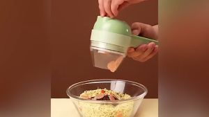 Food Chopper Portable Set Pemotong Sayur Elektrik 4 in 1 Peralatan Dapur Multifungsi