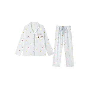 BE | Cotton Long Sleeve Pants Pajamas Chest Pad Autumn Spring Couple Outwear