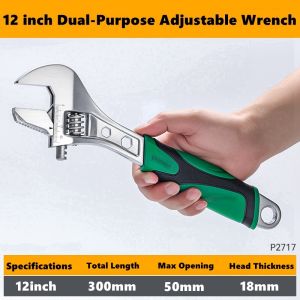 8/10/12 inch Adjustable Wrench Multi-function Universal Spanner Wrenches Set for Greater Leverage Locking Car Maintenance Tool