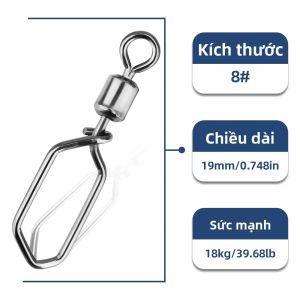 MEREDITH | MEREDITH 20 Chiếc Móc Câu Cá Xoay Móc Thép Không Gỉ Thùng Xoay Mồi Kết Nối Khóa Nhanh-Mở Khóa Giải Quyết Để Câu Cá