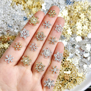 10 Chiếc Hình Lục Giác Bông Tuyết Móng Tay Nghệ Thuật Trang Trí Mô Phỏng Zircon Ren Tinh Tế DIY Quyến Rũ Hợp Kim Bông Tuyết Phụ Kiện Làm Móng