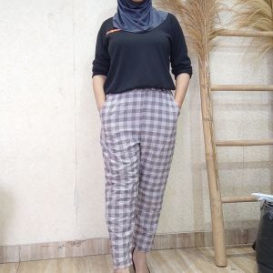 celana baggy pants haigwaist Korean style/celana santai wanita termurah/celana pensil