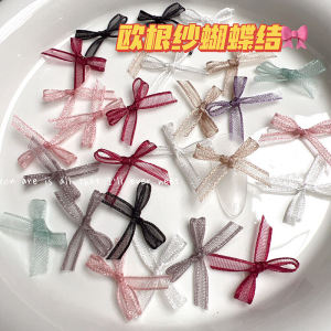 New Nail Beauty Organza Bows Mesh Lace Fairy Bows Ballet Ribbon DIY Nail Jewelry