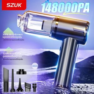 SZUK เครื่องดูดฝุ่นในรถยนต์เครื่องเป่าลมมือถืออันทรงพลังเครื่องดูดฝุ่นแบบพกพาขนาดเล็กสำหรับเครื่องใช้ในบ้านเครื่องทำความสะอาดรถยนต์เครื่องทำความสะอาด