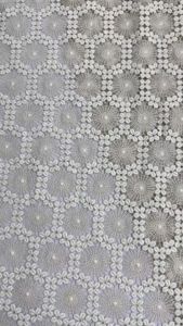 ผ้าเมตร ผ้าลูกไม้ปัก ผ้าลูกไม้ฉลุ ผ้าถักลาย ผ้าลายถักโครเชร์ ลายดอก ลูกไม้นำเข้า หน้ากว้าง 48 นิ้ว หน่วยขายเป็นเมตร