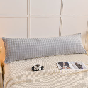 SUNLIGHT HOME Velvet Long PillowcaseSolid Color Lengthen Pillow CaseSimple Bolster Case Breathable Couple Pillowcase