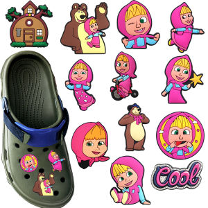 hot toys | New 12Pcs Hot Toys Cartoon Martha Bear Series PVC Shoe Accessories DIY Hole Wristbands Detachable Shoe Decorations Gifts