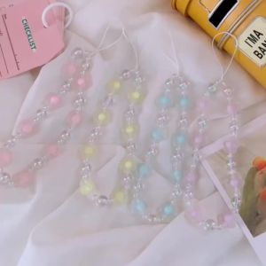 SHORAN Korea fashion matte flower mobile phone case lanyard chain bag pendant accesrrories