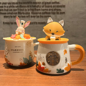 Starbuck Cửa Hàng Chính Thức Cốc Đồng Nàng Tiên Cá Hình Cáo Dễ Thương Hình Lá Phong Mùa Thu Starbuck Cốc Cà Phê Gốm Hoạt Hình Nổi Hình Quả Trứng Cá Có Nắp Cốc Starbuck Cốc Starbuck
