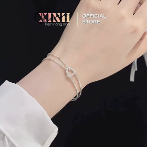 Vòng Tay Thời Trang Lyra Flora Charm Nơ Bạc Mở Layer Handmade Nữ Tính Phong Cách