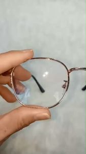 FREE CASE - Kacamata Plus Antiradiasi Rabun Dekat Blueray Frame Besi Warna Gold - Ukuran (+)1.00 s/d (+)3.00 - Gaya Vintage Retro Korea Terbaru Masa Kini