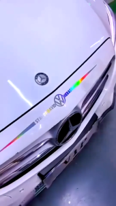 Colorful Reflective Laser Car Decoration Stickers Cool Car Door Body Waterproof Sunscreen Decals Proton Perodua Toyota 60cm