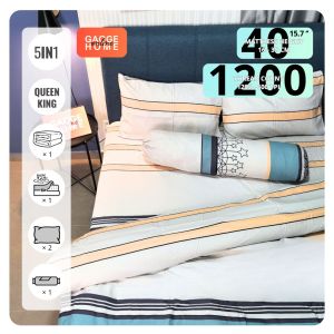 Starry Night Organic Cotton Fitted Bed Set with Pillowcases and Quilt Cover - Queen Size