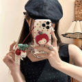 Christmas Red Cherry Cat Kt Stand Silicone Phone Case Full Cover Protection for iQOO Neo 10/9S pro Z9 Turbo New 13/12/11S/Z8. 