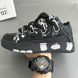 Doodle Design Mens Shoes American Bread Style Sport Sneakers Youth Trendy Low Top Glue Adhesive Rubber Outsole Breathable