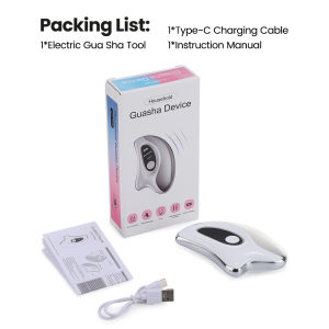 Hailicare | Electric Gua Sha Face Lifting Massager Heated Device Red Blue Light Face Vibration Massager Scraping Board for Skin Rejuvenation
