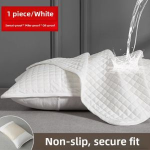 Thickened Pure Cotton Pillow Core Protection Cover Anti-Sweat Anti-Hair Oil Cotton Sandwich Pillowcase Dustproof Single Person Use