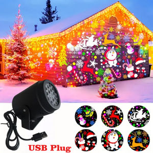 Rotating Snowflake Christmas Projector360°Spinning BaseAuto-Rotating LED Holiday LightsHomePartyWeddingChristmasHalloween