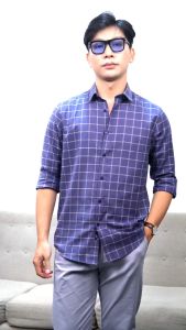 Áo Sơ Mi Caro Melange Nam Slimfit Cotton Chống Nhăn Tự Nhiên N&M Thương Hiệu NINOMAXX 2110030