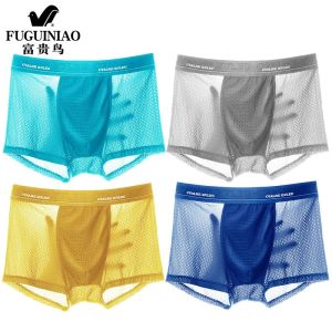 ❃【Ready Stock】 富贵鸟24条冰丝男士内裤男平角裤抗菌夏季天透气网眼薄四角裤头 Under pants❃【Ready Stock】 Fugui Bird 24 pasang seluar dalam lelaki sutera ais peninju lelaki antibakteria hari musim panas bernafas seluar boxer nipis Di bawah seluar