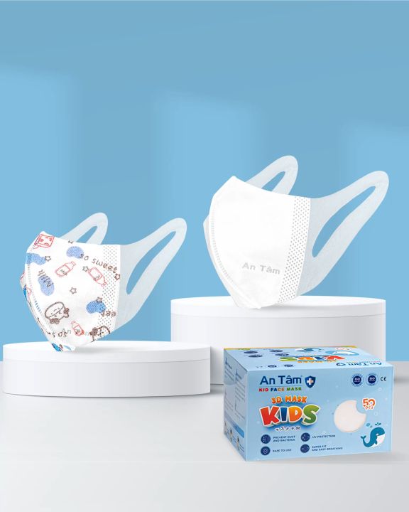 Set 500 cái - Khẩu trang y tế 3D Nhật Bản cho bé kháng khuẩn, chống tia UV - Chính Hãng AN TÂM