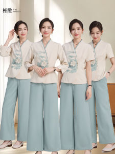 Premium Traditional Chinese Aesthetic Workwear Set For Beautician