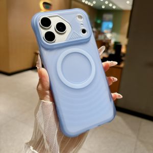 szhaiyu | Fashion Liquid Silicone Water Ripple Pattern Big Window Magnetic Case For iPhone 18 Pro Max 17 16 15 Pro 13 12 Shockproof Cover