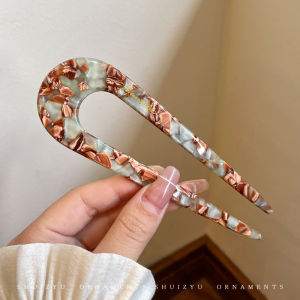 Elegant Acetate U-Shaped Hairpin New Chinese Style Hair Accessories for Daily Commuting And Bun Styling High-End Hair Decor