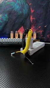 65W Spring Telescopic 4 in 1 Super Fast Charging Phone Data Cable Suitable for Samsung Huawei 1.5M