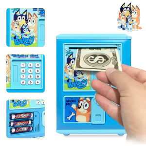 Bluey Bingo Electronic Piggy Bank Childrens Cash Box Password Safe Smart Fingerprint Piggy Bank Automatic Banking Money Box Toy