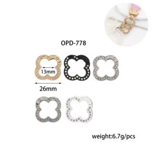 [HÀNG MỚI] (1cái) Khoen tròn kim loại đính đá vòng tròn mở làm móc treo điện thoại nhiều màu nhiều kiểu OPD-778