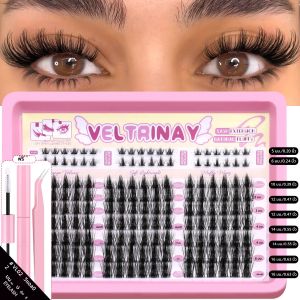 ชุดต่อขนตาแบบกลุ่ม Veltrinay ขนตาแบบกลุ่มปลายแหลม พร้อมขนตาล่างปลายแหลม ต่อขนตาแบบกลุ่มเพิ่มวอลลุ่มแต่ละกลุ่ม สำหรับแต่งหน้า