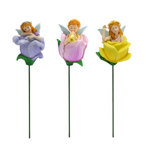 3-piece set of flower fairy inserts resin crafts flower pot and bonsai inserts courtyard and garden decoration statue inserts