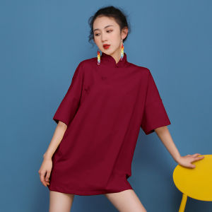 Áo Thun Tay Ngắn Thanh Lịch Cổ Điển Dành Cho Nữ Chất Liệu Cotton Pha Trộn Thời Trang Mùa Xuân Hè Thanh Lịch Tay Ngắn Chất Lượng Cao