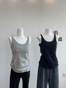 Áo Ba Lỗ Không Tay Ôm Vừa Vặn Cổ Chữ U Cho Nữ Mùa Xuân Hè Phong Cách Mới Mặc Trong Ngoài Quần Áo Đa Năng Áo Sơ Mi Đơn Giản