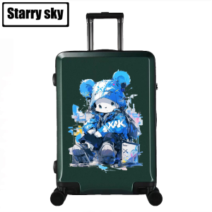 Dopamine Violent Bear Luggage Trendy Japanese Style Student Mens 24 Travel Pull Rod Case 20 Inch Boarding Box
