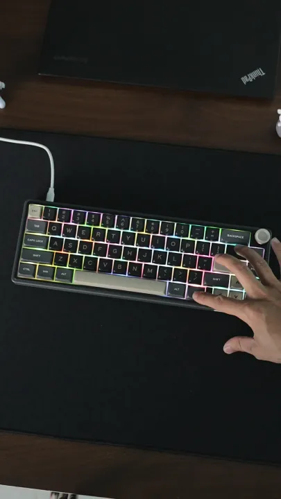 RK Royal Kludge R65 Wired Gaming Keyboard Gasket Hot Swapple Mechanical Keyboard PBT Keycaps RGB Custom Keyboard with Volume Knob for PC