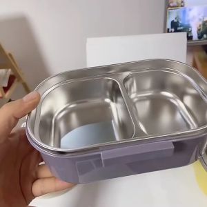 GraceLife Eco-Friendly 2-Compartment Stainless Steel Insulated Lunch Box 2Petak Bekas Makan 不锈钢2分格学生小孩饭盒