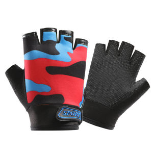 ถุงมือเด็กฤดูร้อนเดินป่าขี่จักรยานโรลเลอร์สเก็ตถุงมือชายหญิงกีฬากันลื่นบางเด็กปีนเขาถุงมือครึ่งนิ้ว