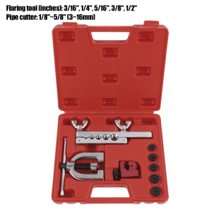 Brake Pipe Double/Single Flaring Tool Kit Including Pipe Cutter And Brake Pipe Repair Tools For Copper And Aluminum Pipes