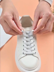 1 Pair 8mm No Tie ShoeLaces Press Lock Shoe laces Without Ties Elastic Laces Sneaker Kids Adult Widened Flat Shoelace for Shoes