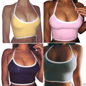 Fashionable Slim Fit Tube Top Vest Bralette Bottoming Camisole Summer Streetwear Style No Sleeve Regular Length T-Shirt